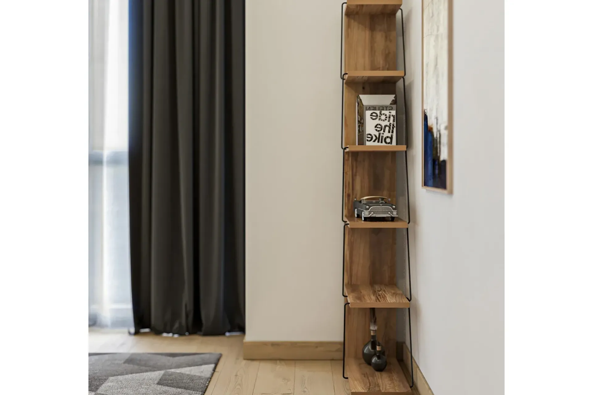 Bookshelf Pine|Svart