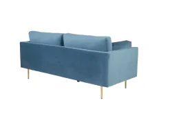 Venture Home Velour Sofa & Fløyel Sofa-Boom Fløyelssofa 3-seter Blå