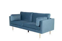 Venture Home Velour Sofa & Fløyel Sofa-Boom Fløyelssofa 3-seter Blå