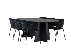 Venture Home Spisegrupper-Bootcut Matgruppe 230 cm Oval med 6 Selma Stoler Svart