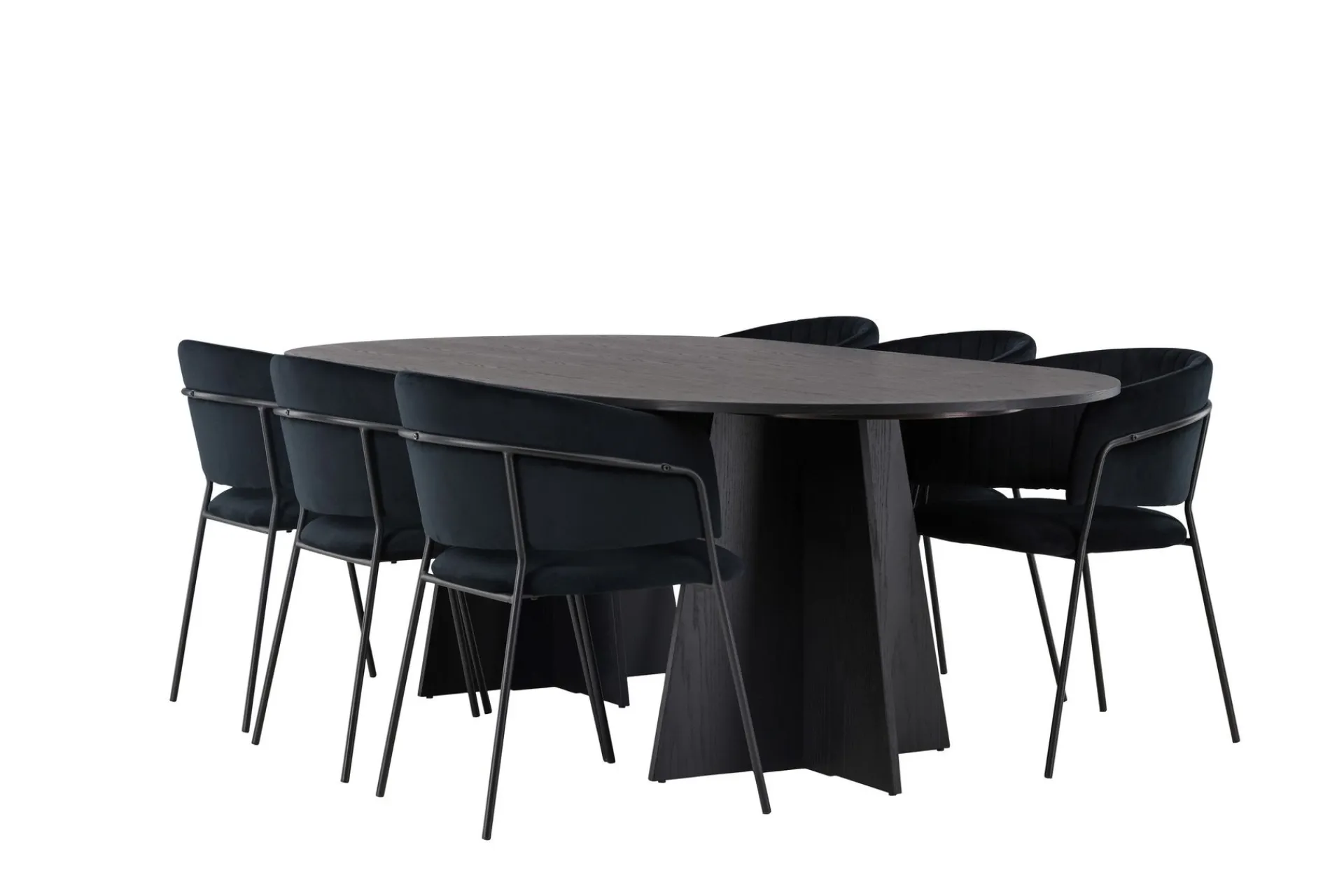 Venture Home Spisegrupper-Bootcut Matgruppe 230 cm Oval med 6 Selma Stoler Svart