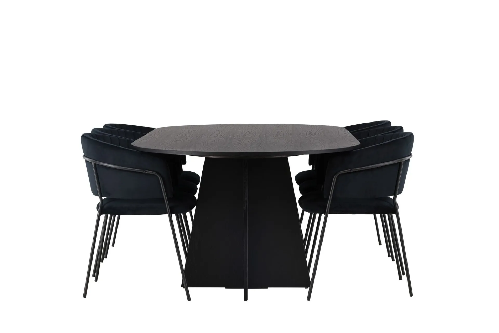 Venture Home Spisegrupper-Bootcut Matgruppe 230 cm Oval med 6 Selma Stoler Svart