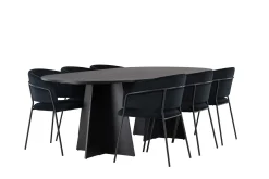 Venture Home Spisegrupper-Bootcut Matgruppe 230 cm Oval med 6 Selma Stoler Svart