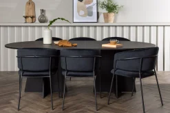Venture Home Spisegrupper-Bootcut Matgruppe 230 cm Oval med 6 Selma Stoler Svart