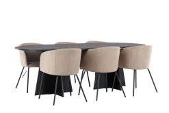 Venture Home Bootcut Matgruppe 230 cm Rektangulær med 6 Berit stoler
