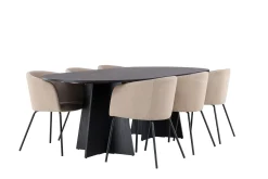 Venture Home Bootcut Matgruppe 230 cm Rektangulær med 6 Berit stoler