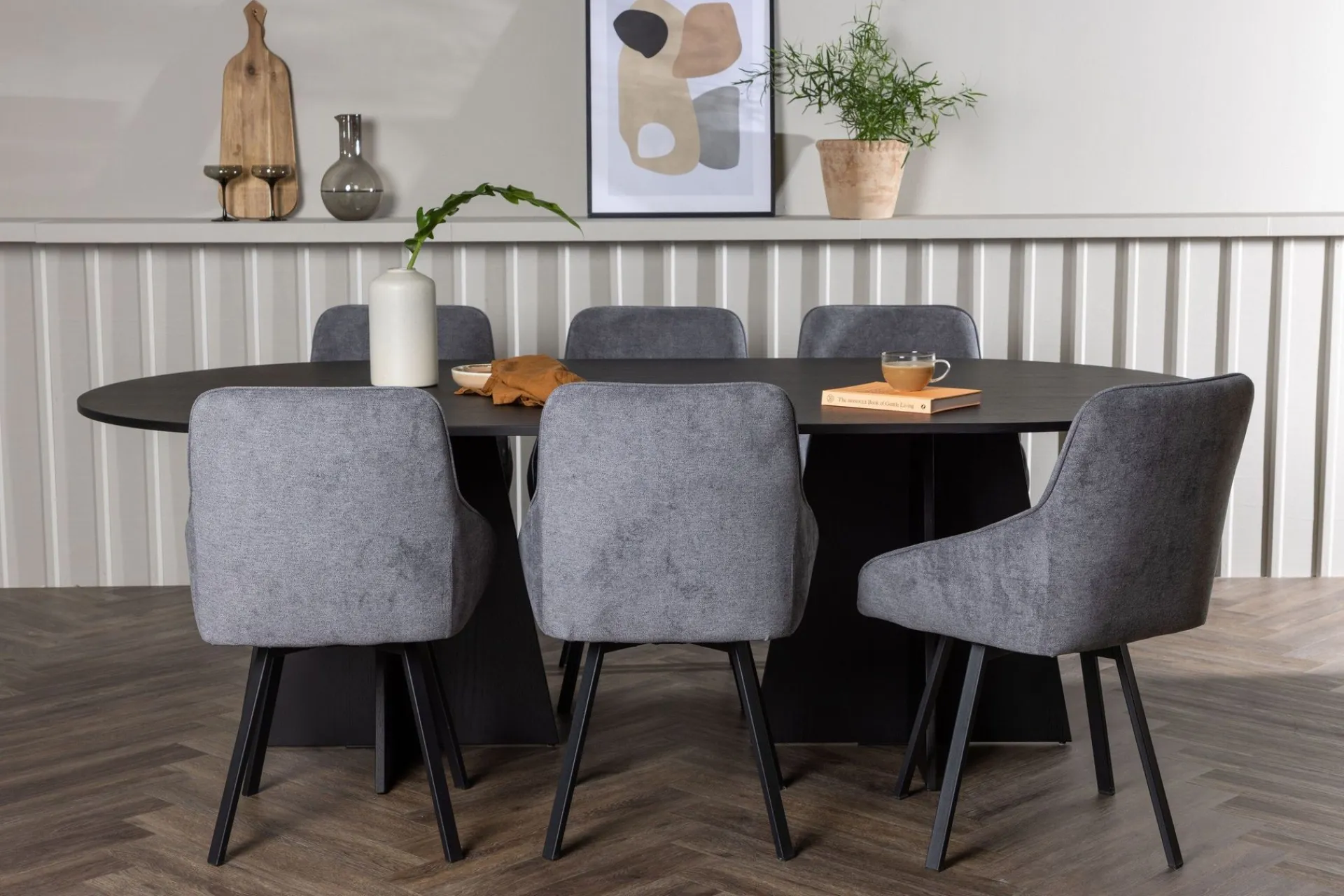Venture Home Bootcut Spisegruppe 230 cm Oval med 6 Rosie Stoler