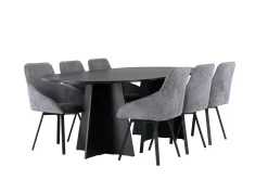 Venture Home Bootcut Spisegruppe 230 cm Oval med 6 Rosie Stoler
