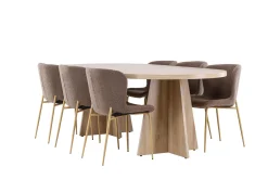 Venture Home Bootcut Spisegruppe 230 cm Rektangulær med 6 Modesto stoler