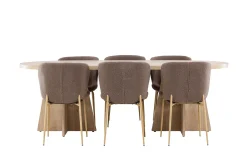 Venture Home Bootcut Spisegruppe 230 cm Rektangulær med 6 Modesto stoler