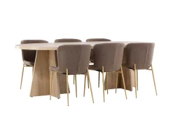 Venture Home Bootcut Spisegruppe 230 cm Rektangulær med 6 Modesto stoler