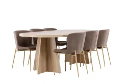 Venture Home Bootcut Spisegruppe 230 cm Rektangulær med 6 Modesto stoler