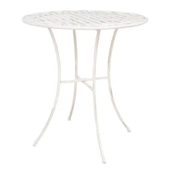 Balkongmøbler-Bord HOME4YOU Jasmine D70x75 cm t metall antikkhvit