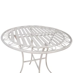 Balkongmøbler-Bord HOME4YOU Jasmine D70x75 cm t metall antikkhvit