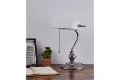 Eglo Bordlampe-Bordlampe Banker Nickel Hvit