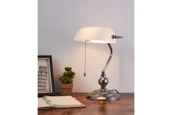 Eglo Bordlampe-Bordlampe Banker Nickel Hvit