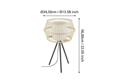 Nattbordslampe|Bordlampe-Bordlampe Eglo Monterroso Natur Svart,Natur