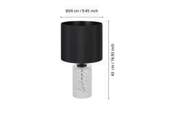 Bordlampe-Bordlampe Eglo Sapuara Svart Krystall Svart,Hvit
