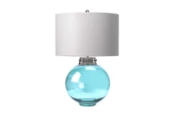 Nattbordslampe|Bordlampe-Bordlampe Elstead Lighting Kara Polert nikkel - tt glass Blå