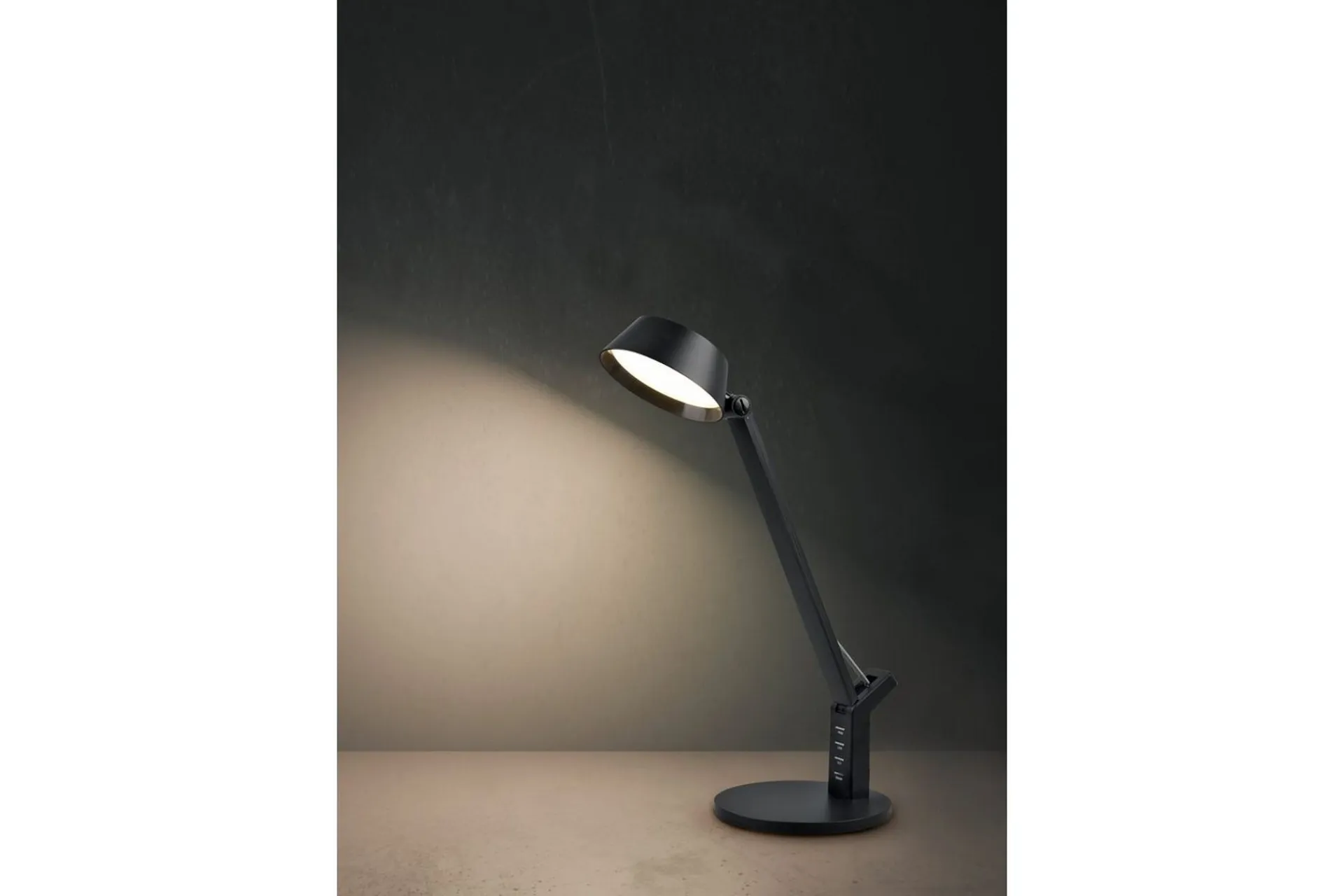 Trio Lighting Nattbordslampe|Bordlampe-Bordlampe TRIO Ava Matt svart Kullgrå