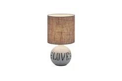 Trio Lighting Nattbordslampe|Bordlampe-Bordlampe TRIO Esna LOVE Grey