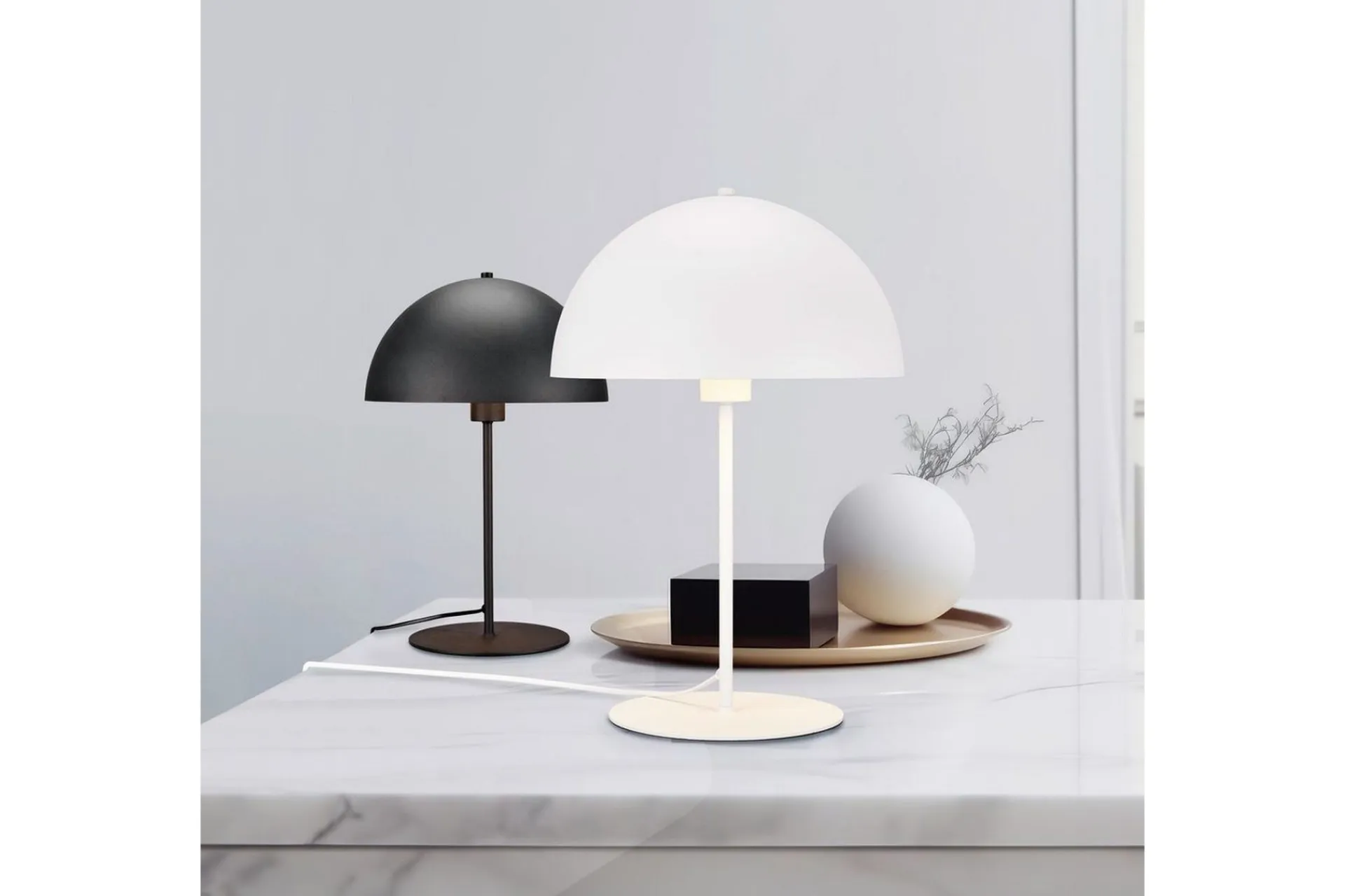 Trio Lighting Nattbordslampe|Bordlampe-Bordlampe TRIO Nola 30 cm, Matt Svart