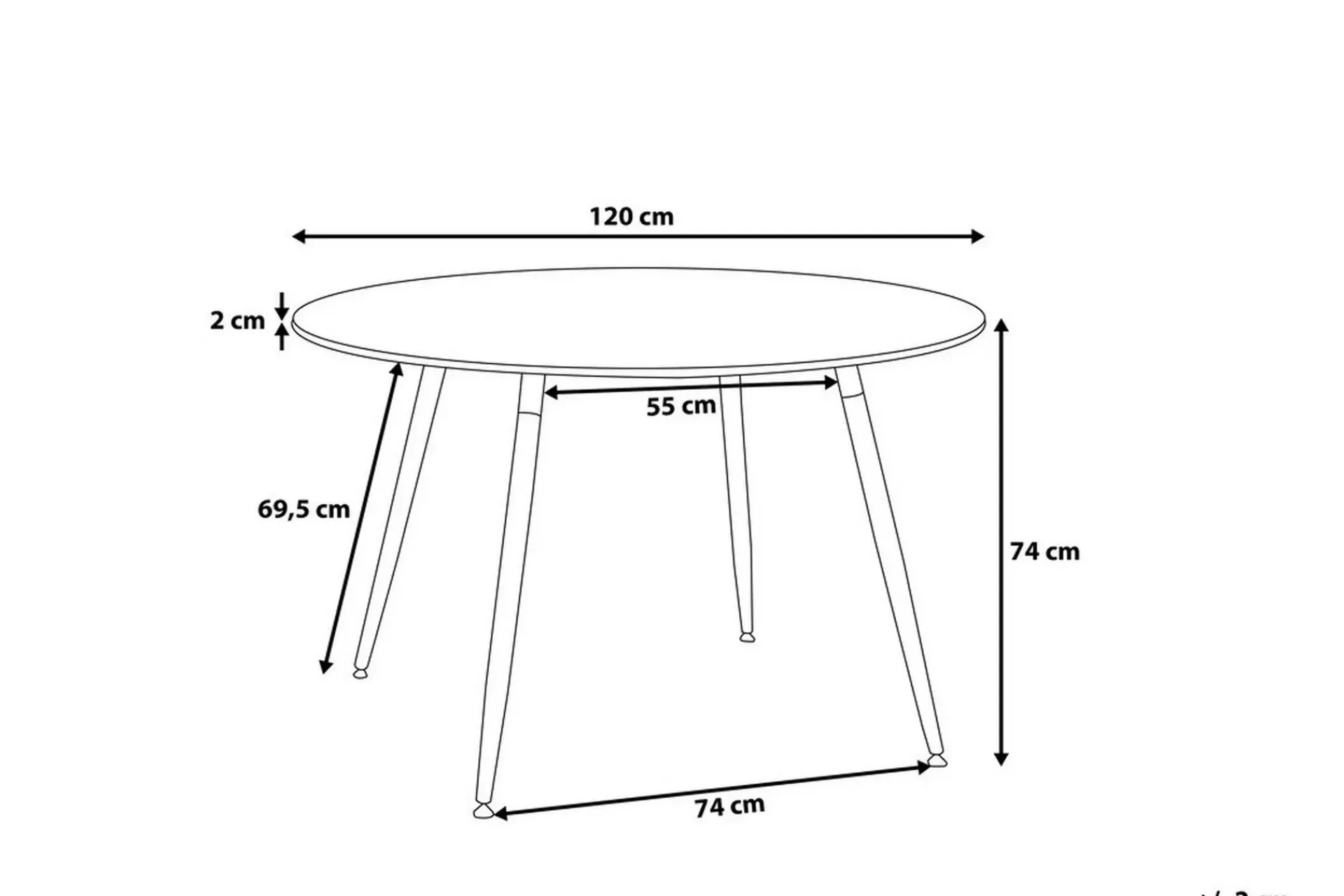Spisebord & Kjøkkenbord-Bovio Spisebord 120 cm Svart