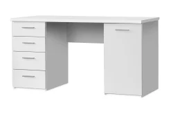 Bowlee Skrivebord 145 cm med Oppbevaring Skap + 4 Skuffer +