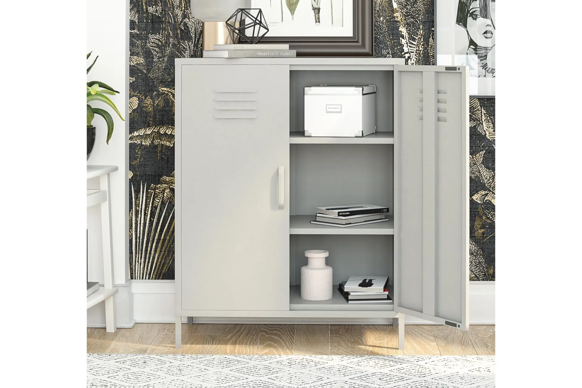 Queer Eye Oppbevaringsskap|Skap-Bradford Highboard Hvit
