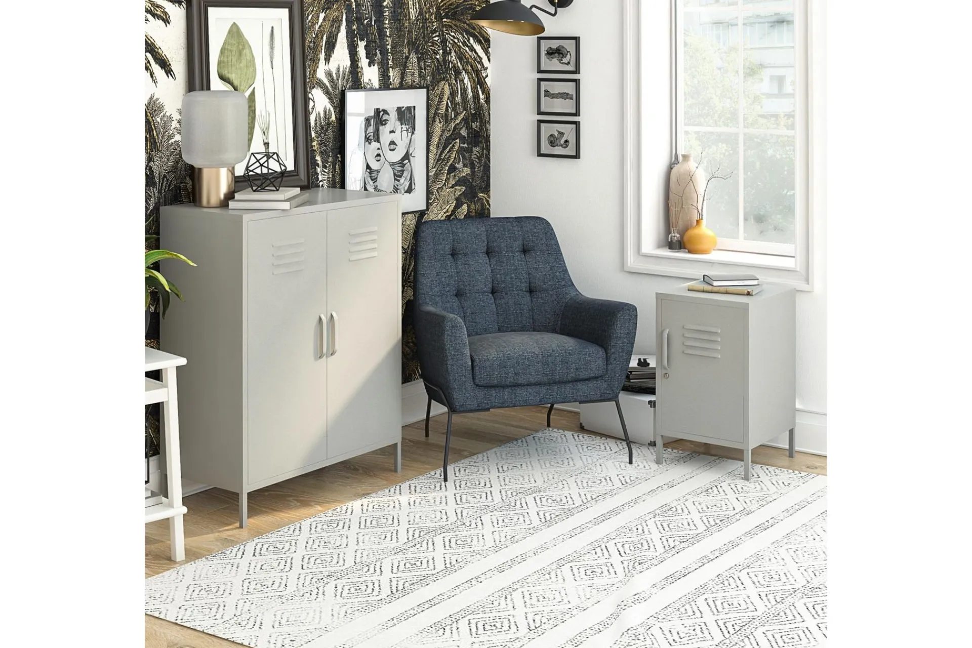 Queer Eye Oppbevaringsskap|Skap-Bradford Highboard Hvit