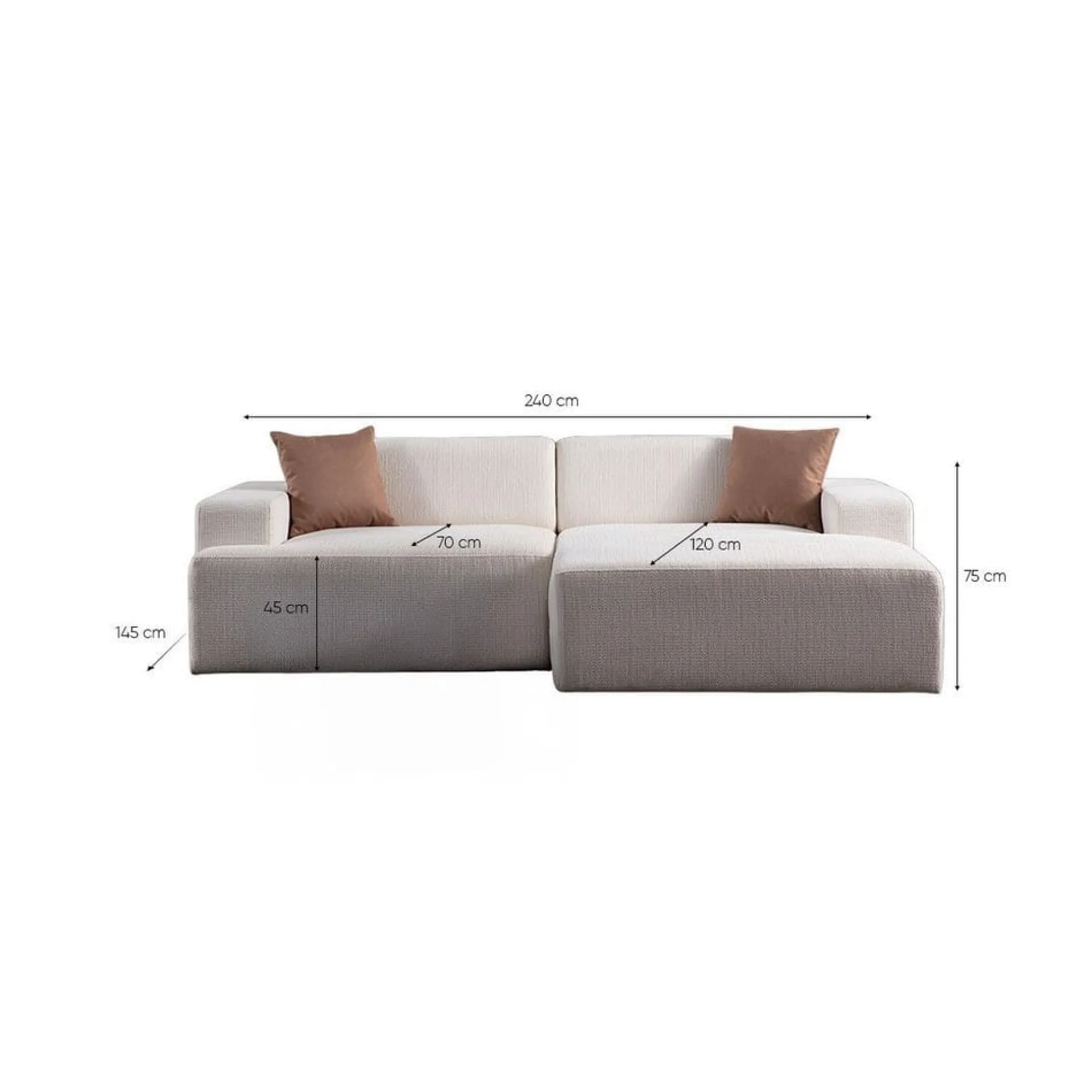 Branorin 3-seters Hjørnesofa