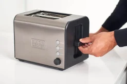 Black+Decker Produkter For Å Varme & Koke|Kjøkkenutstyr-Brødrister 2 Rom børstet stål Grey