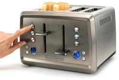 Black+Decker Brødrister 4 spor 1960W børstet stål