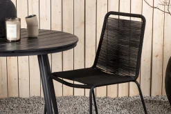 Venture Home Cafesett|Balkonggrupper-Break Cafégruppe Rund 90 cm + 2 Lindos Stablebar Stol Svart