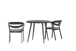 Venture Home Break Cafégruppe Rund 90 cm + 2 Slit Spisestol