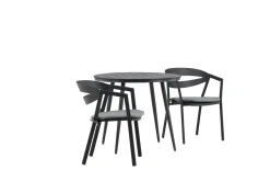 Venture Home Break Cafégruppe Rund 90 cm + 2 Slit Spisestol