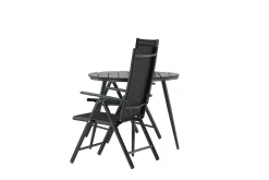Venture Home Cafesett|Balkonggrupper-Break Cafésett Rundt Ø90 cm + 2 Break Posisjonsstol Svart