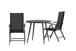 Venture Home Cafesett|Balkonggrupper-Break Cafésett Rundt Ø90 cm + 2 Break Posisjonsstol Svart
