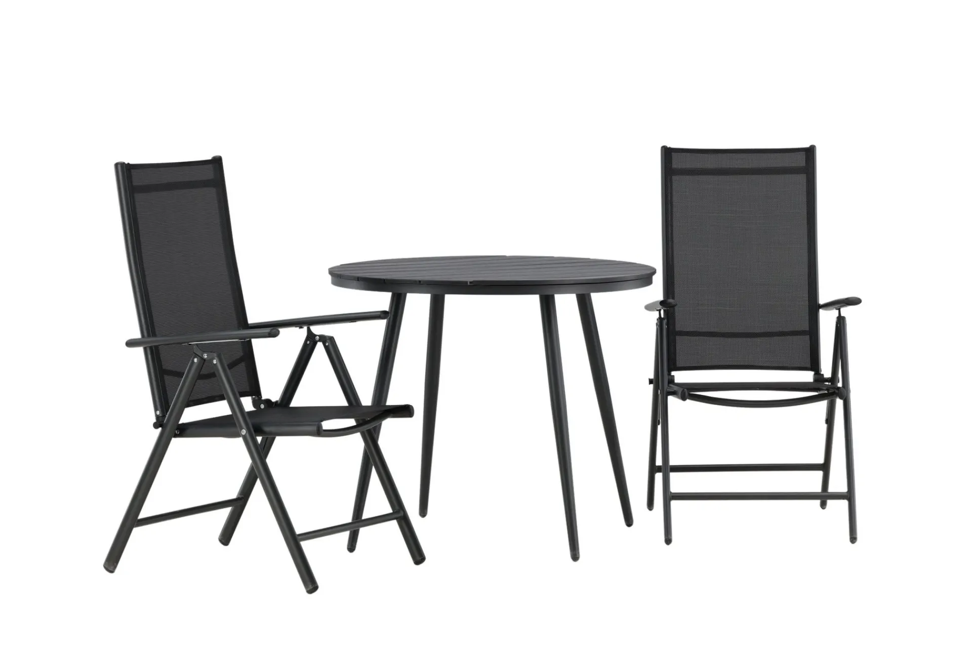 Venture Home Cafesett|Balkonggrupper-Break Cafésett Rundt Ø90 cm + 2 Break Posisjonsstol Svart