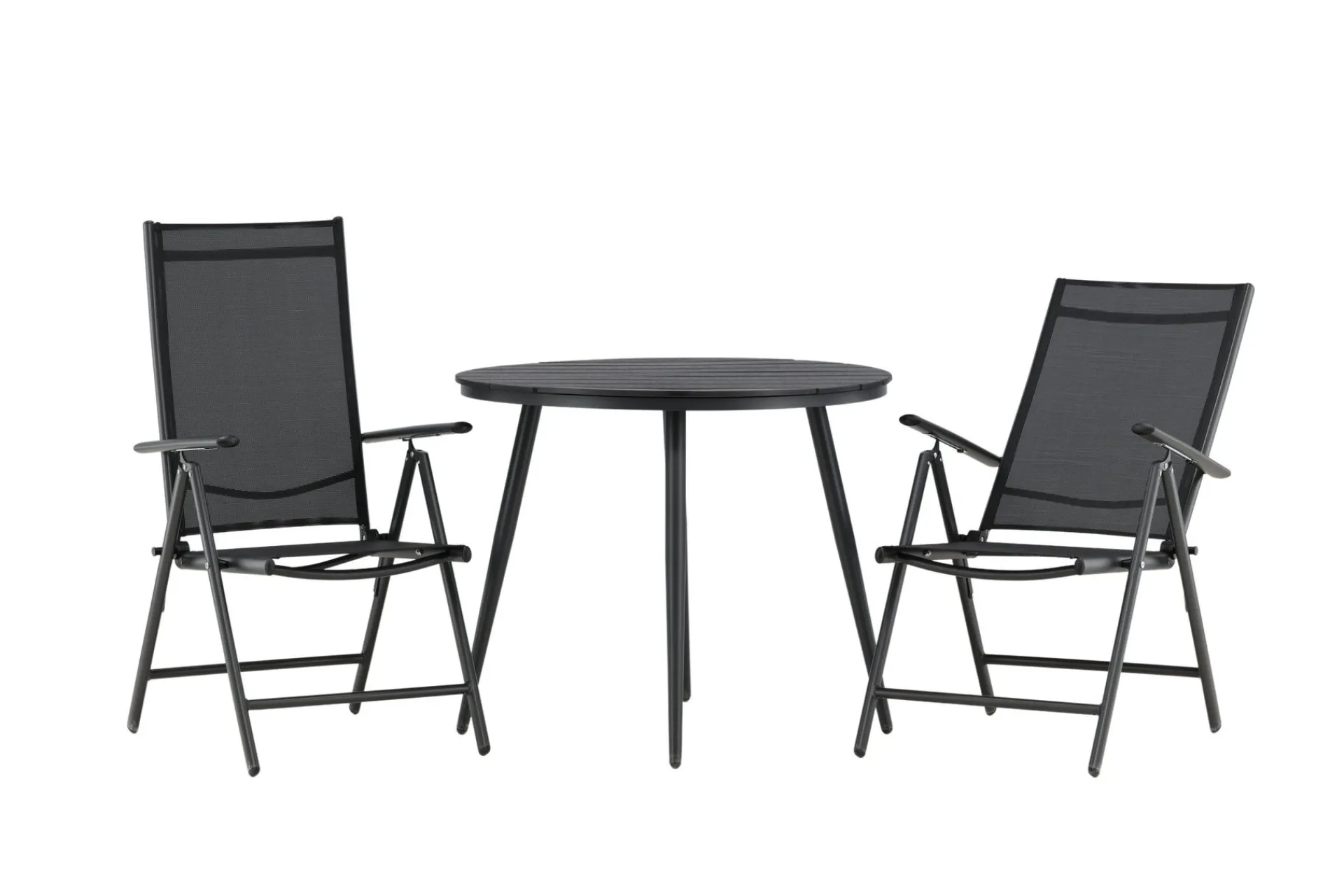 Venture Home Cafesett|Balkonggrupper-Break Cafésett Rundt Ø90 cm + 2 Break Posisjonsstol Svart