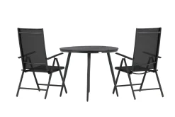 Venture Home Cafesett|Balkonggrupper-Break Cafésett Rundt Ø90 cm + 2 Break Posisjonsstol Svart