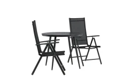 Venture Home Cafesett|Balkonggrupper-Break Cafésett Rundt Ø90 cm + 2 Break Posisjonsstol Svart