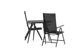 Venture Home Cafesett|Balkonggrupper-Break Cafésett Rundt Ø90 cm + 2 Break Posisjonsstol Svart