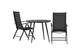 Venture Home Cafesett|Balkonggrupper-Break Cafésett Rundt Ø90 cm + 2 Break Posisjonsstol Svart