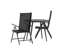 Venture Home Cafesett|Balkonggrupper-Break Cafésett Rundt Ø90 cm + 2 Break Posisjonsstol Svart