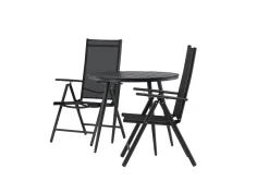 Venture Home Cafesett|Balkonggrupper-Break Cafésett Rundt Ø90 cm + 2 Break Posisjonsstol Svart