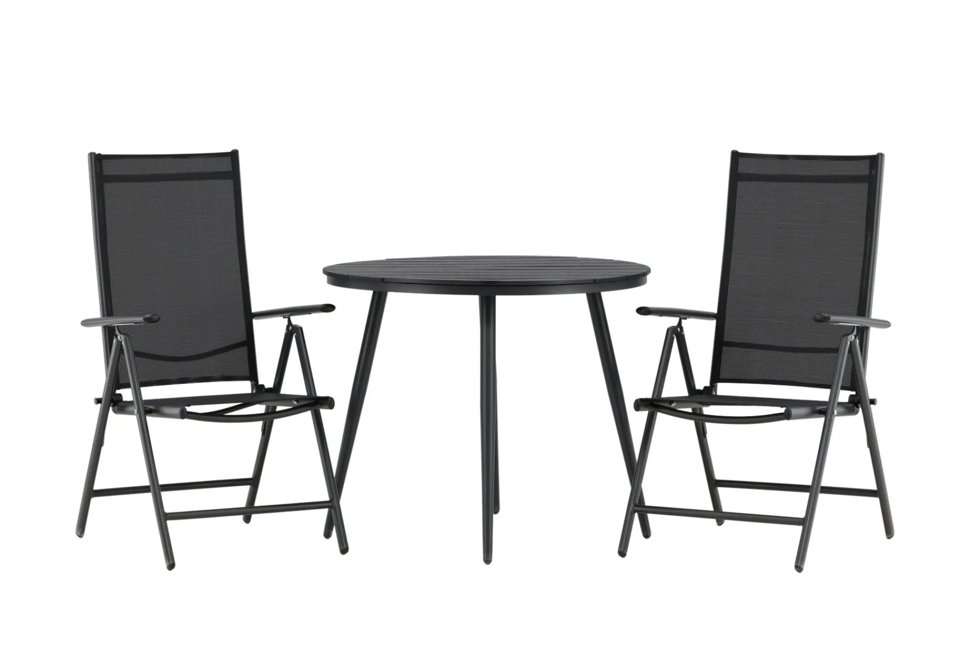 Venture Home Cafesett|Balkonggrupper-Break Cafésett Rundt Ø90 cm + 2 Break Posisjonsstol Svart