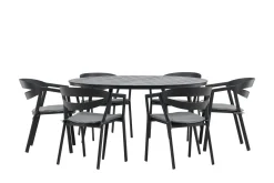 Venture Home Break Spisegruppe Rund 150 cm + 6 Slit Spisestol