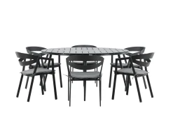 Venture Home Break Spisegruppe Rund 150 cm + 6 Slit Spisestol
