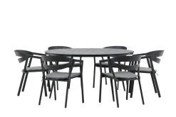 Venture Home Break Spisegruppe Rund 150 cm + 6 Slit Spisestol